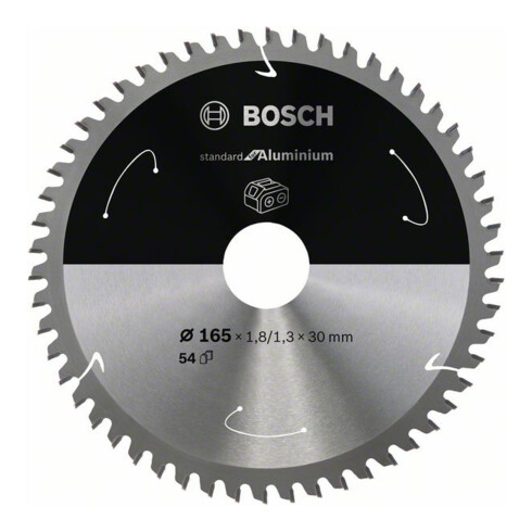 Bosch cirkelzaagblad Standard for Aluminium voor accuzagen 165x1,8/1,3x30, 54 tanden