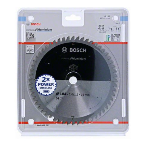 Bosch cirkelzaagblad Standard for Aluminium voor accu afkortzagen en verstekzagen