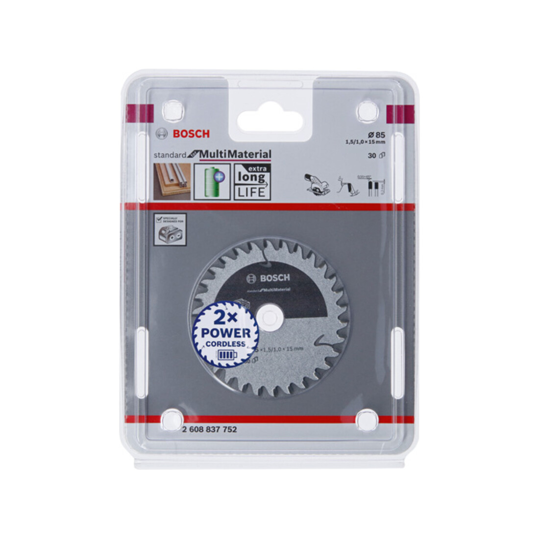 Bosch cirkelzaagblad standaard voor Multi material voor accuzagen 85 x 1,5/1 x 15 30 tanden
