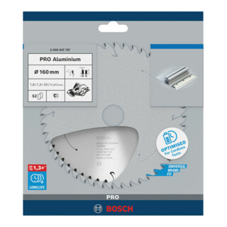 Bosch invalcirkelzaagblad Standard for Aluminium voor accu-invalcirkelzagen en handcirkelzagen en accu-metaalzagen