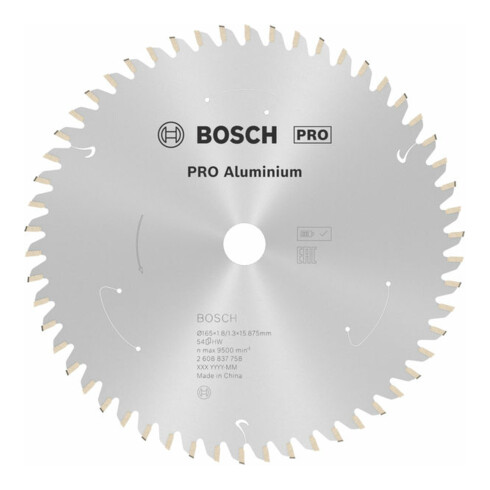 Bosch cirkelzaagblad Standard for Aluminium voor accuzagen 165x1,8/1,3x15,875, 54 tanden