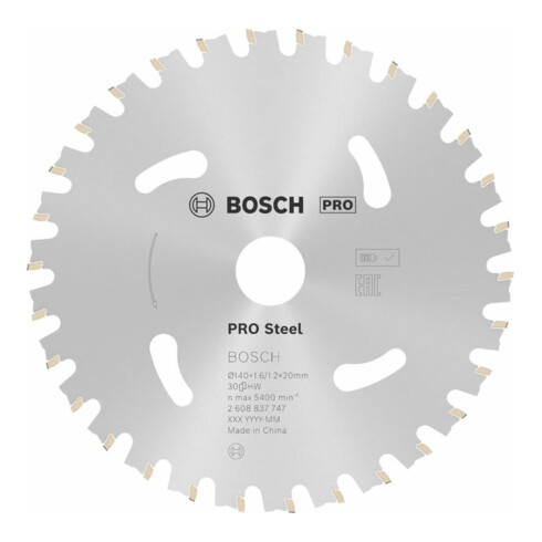 Bosch cirkelzaagblad Standard for Steel voor accuzagen 140 x 1,6/1,2 x 20 30 tanden