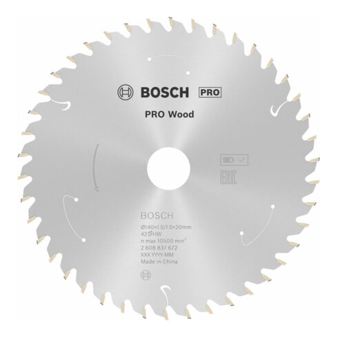 Bosch cirkelzaagblad Standard for Wood voor accuzagen 140x1,5/1x20, 42 tanden