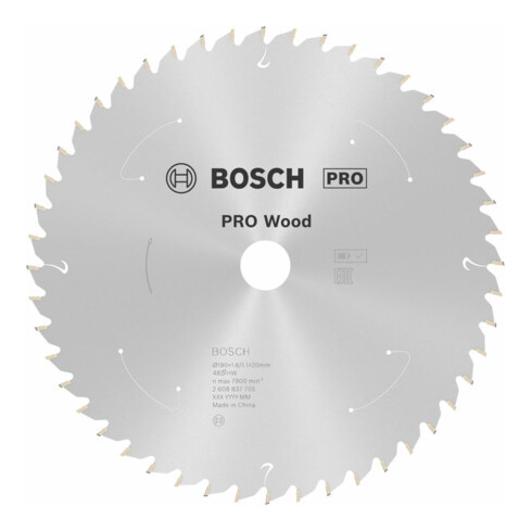 Bosch cirkelzaagblad Standard for Wood voor accuzagen 190x1,6/1,1x20, 48 tanden