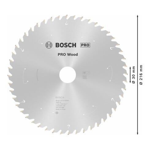 Bosch cirkelzaagblad Standard for Wood voor accuzagen 216x1,7/1,2x30, 48 tanden
