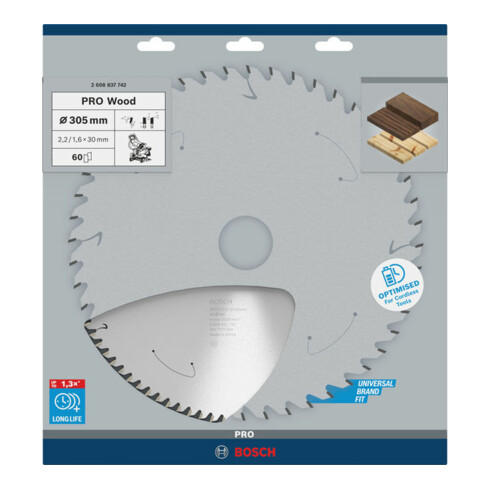 Bosch cirkelzaagblad Standard for Wood voor accuzagen 305x2.2/1.6x30, 60 tanden