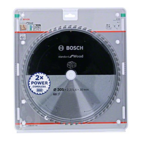 Bosch cirkelzaagblad Standard for Wood voor accuzagen 305x2.2/1.6x30, 60 tanden