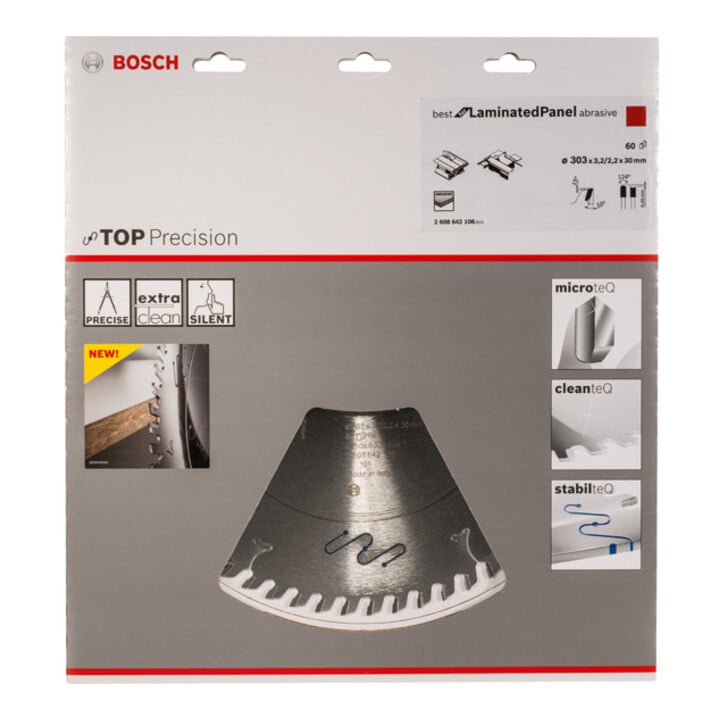 Bosch cirkelzaagblad Top Precision Best for Laminated Panel schuurmiddel 303x30x3,2 mm 60