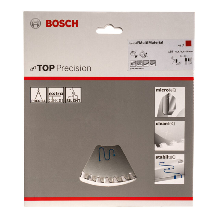 Bosch cirkelzaagblad Top Precision Best for Multi material 165 x 20 x 1,8 mm 48