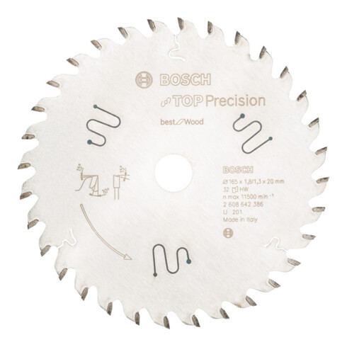 Bosch invalcirkelzaagblad Best for Wood inval- en handcirkelzagen 20 mm 1,8 mm 165 mm