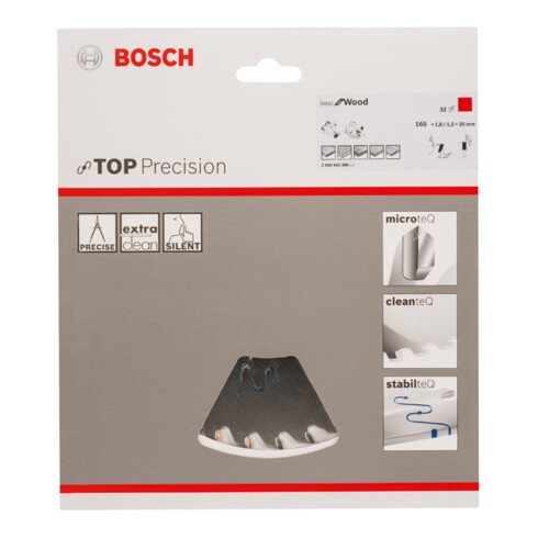 Bosch invalcirkelzaagblad Best for Wood inval- en handcirkelzagen 20 mm 1,8 mm 165 mm