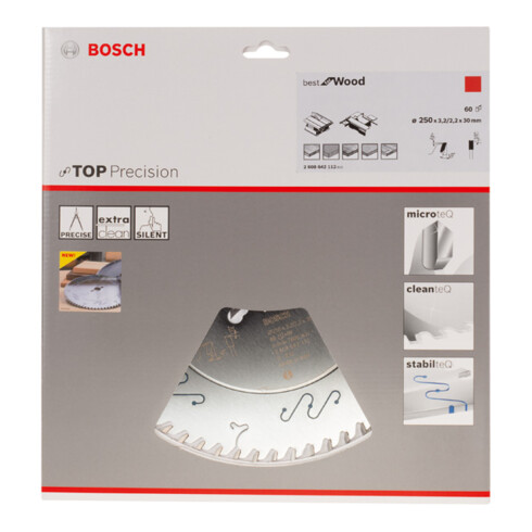 Bosch cirkelzaagblad Top Precision Best for Wood 250 x 30 x 3,2 mm 60