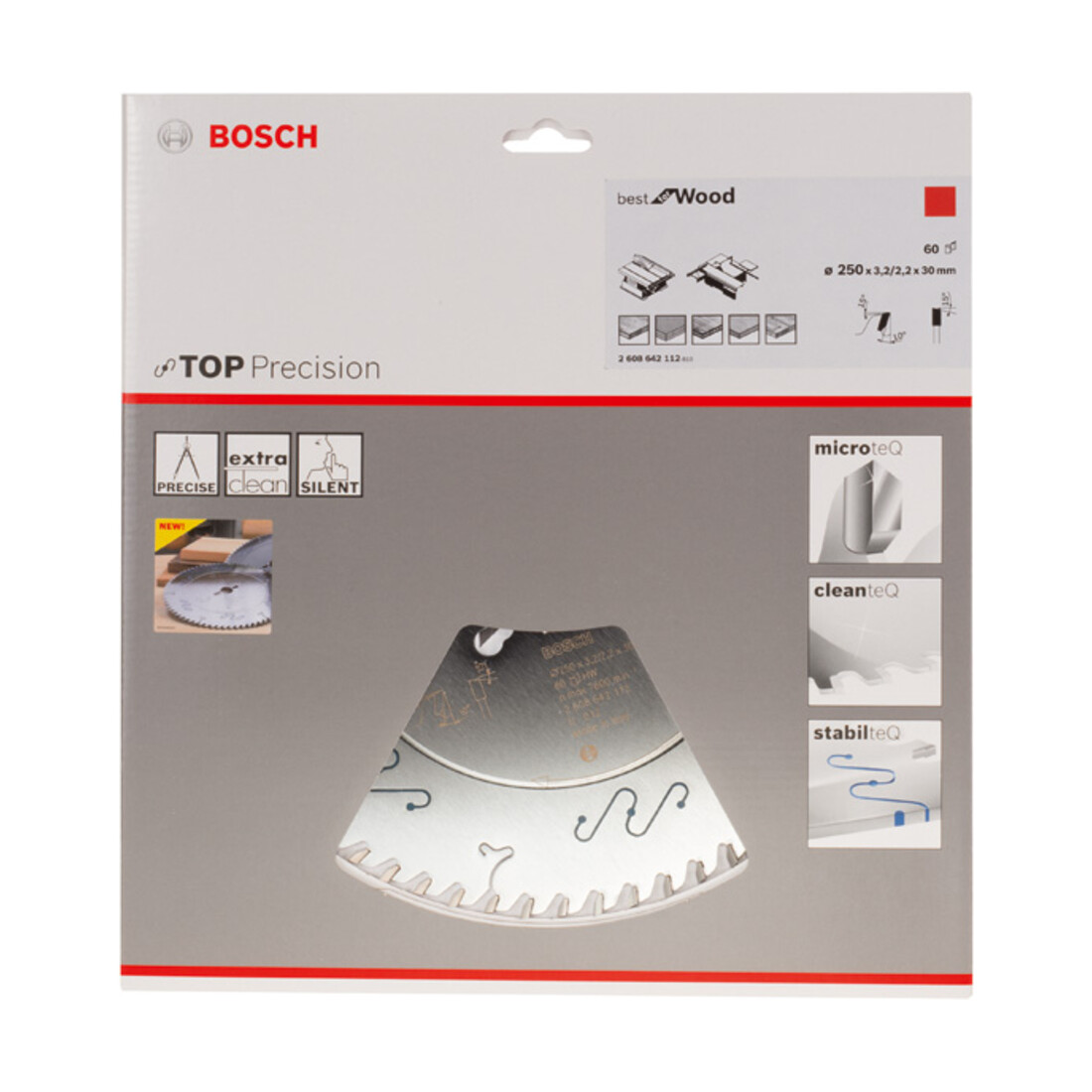 Bosch cirkelzaagblad Top Precision Best for Wood 250 x 30 x 3,2 mm 60