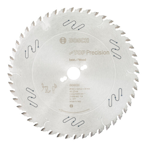 Bosch cirkelzaagblad Top Precision Best for Wood 300 x 30 x 3,2 mm 48
