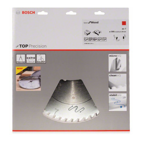 Bosch cirkelzaagblad Top Precision Best for Wood 300 x 30 x 3,2 mm 48