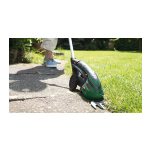 Bosch Cisaille sans fil pour gazon et arbustes Isio, manche télescopique