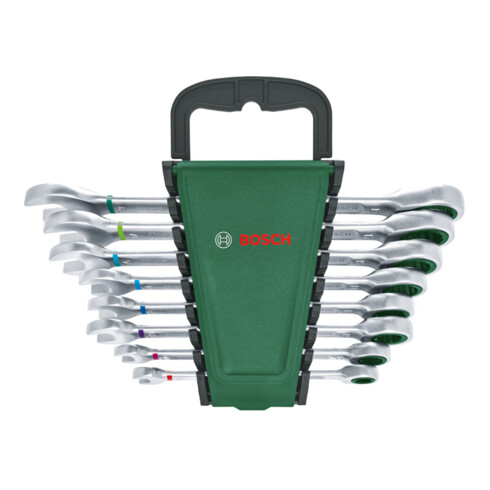 Bosch Clés à molette avec cliquet, set de 8 pièces