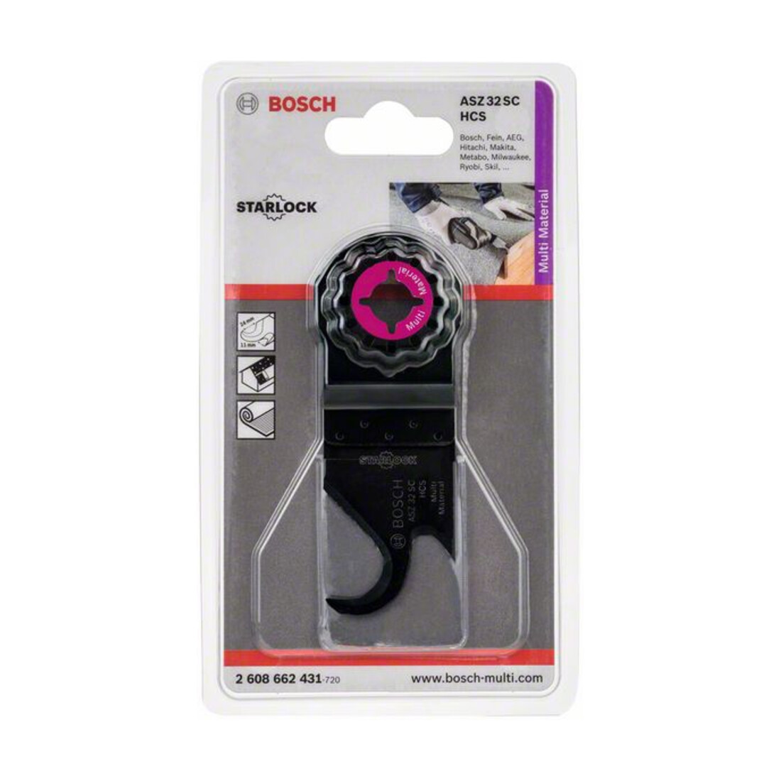 Bosch Coltello multiuso HCS ASZ 32 SC 24 x 11 mm