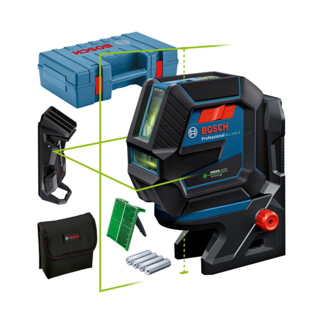 Bosch Combi Laser GCL 2-50 G avec pince de plafond et mallette d'artisan