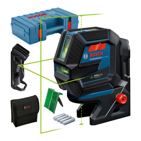 Bosch combilaser GCL 2-50 G met plafondklem en werkmanskoffer