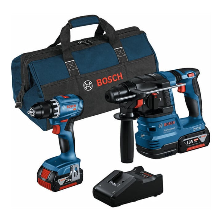Set Bosch Profi-Set GSR 18V-45 + 7tlg. Robust Line Holzspiralbohrer-Set + 7tlg. Robust Line Betonbohrer-Set