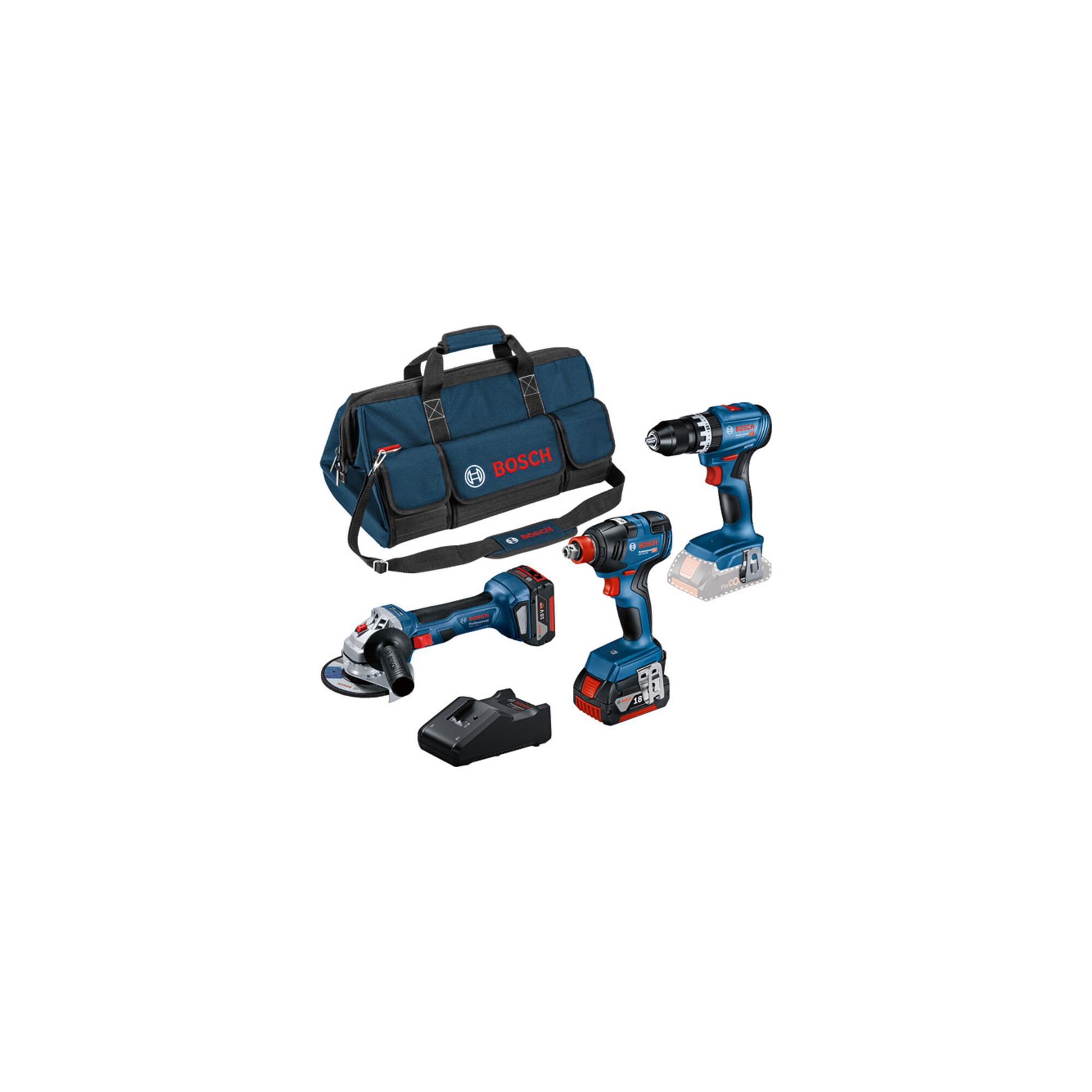 Bosch Combo Kit 3 tool kit 18V Profi Set (GSB,GDXGWS,2x5.0Ah)
