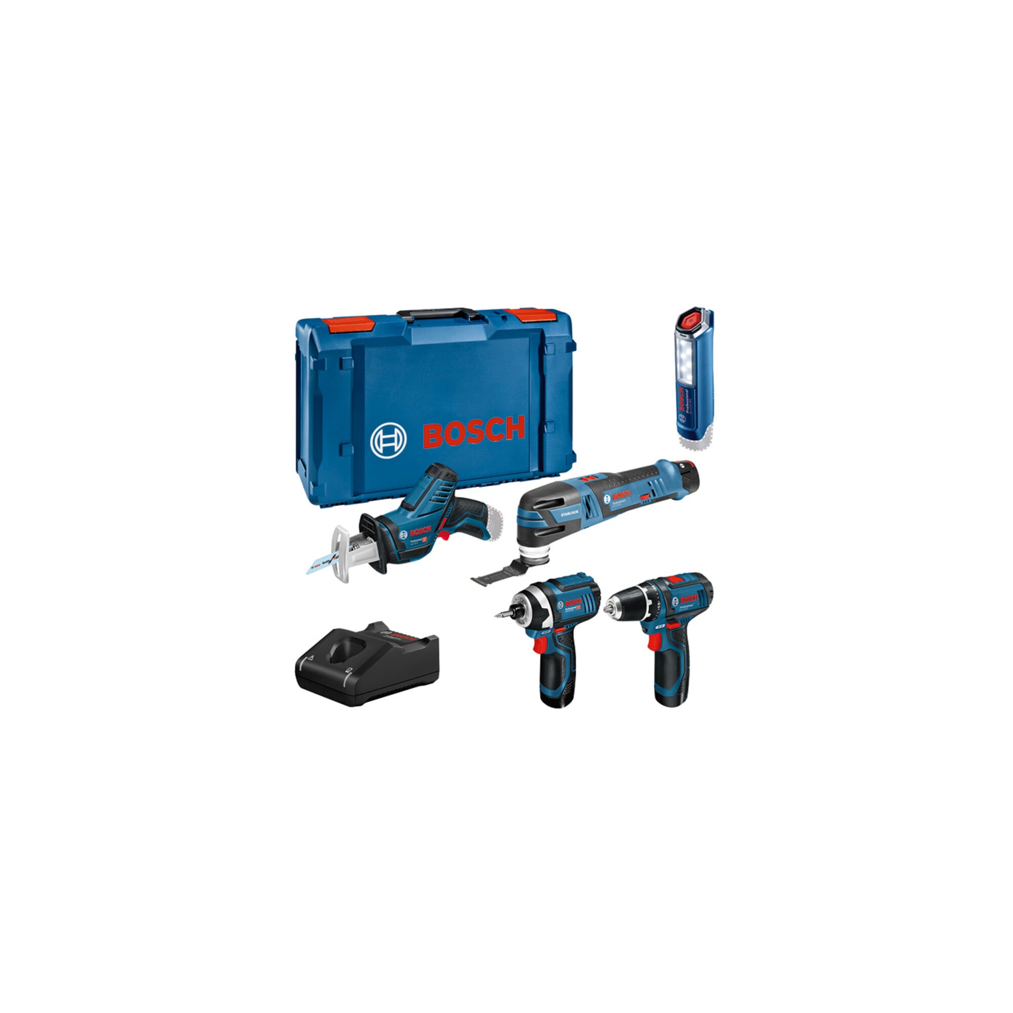 Bosch Combo Kit 5-tlg. 12V: GSR 12V-15/GOP 12V-28/GDR 12V-105/GSA 12V-14/GLI 12V-300