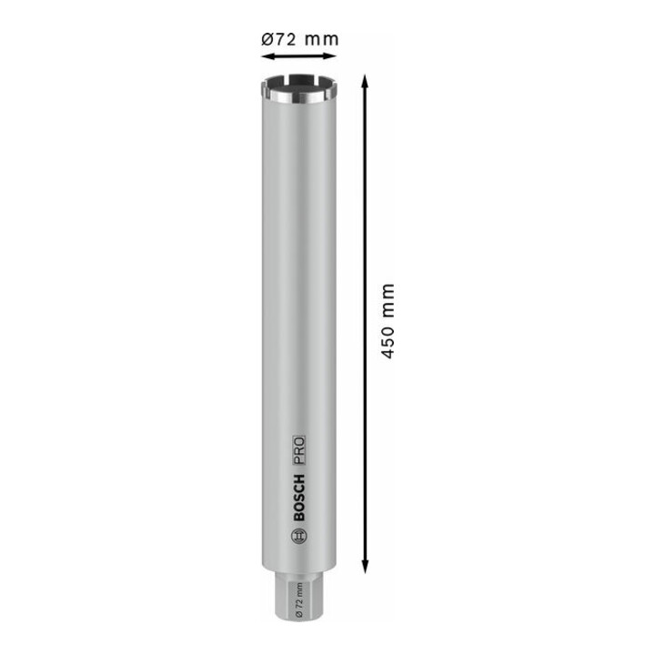 Bosch Couronne diamantée standard pour béton 1 1/4" UNC 72 mm 450 mm 7,10 mm