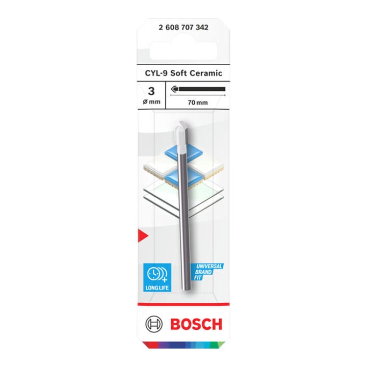 Bosch CYL-9 Soft Ceramic Bohrer, 3 x 70 mm