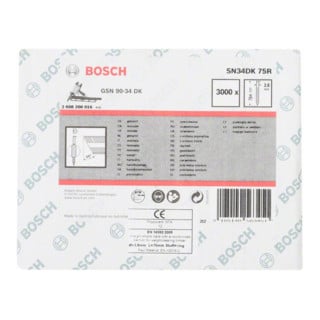 Bosch D-Kopf Streifennagel SN34DK 90R, blank, gerillt