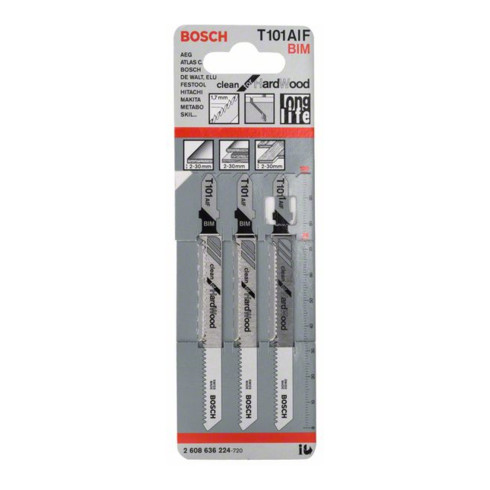 Bosch decoupeerzaagblad T 101 AIF, Clean for Hard Wood