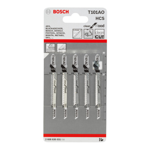 Bosch decoupeerzaagblad T 101 AO, Clean for Wood