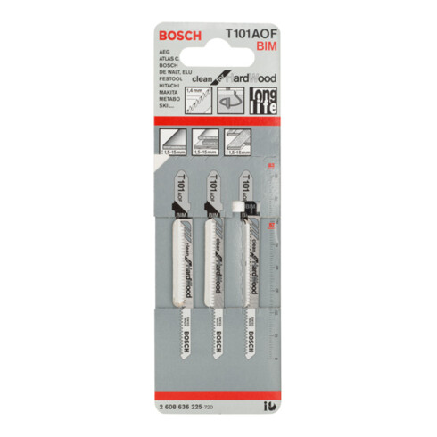 Bosch decoupeerzaagblad T 101 AOF, Clean for Hard Wood