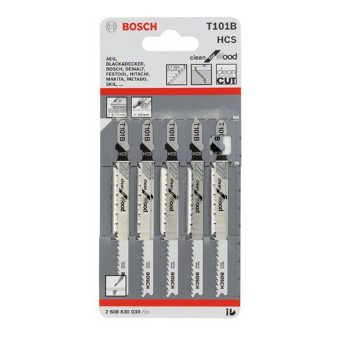 Bosch decoupeerzaagblad T 101 B, Clean for Wood