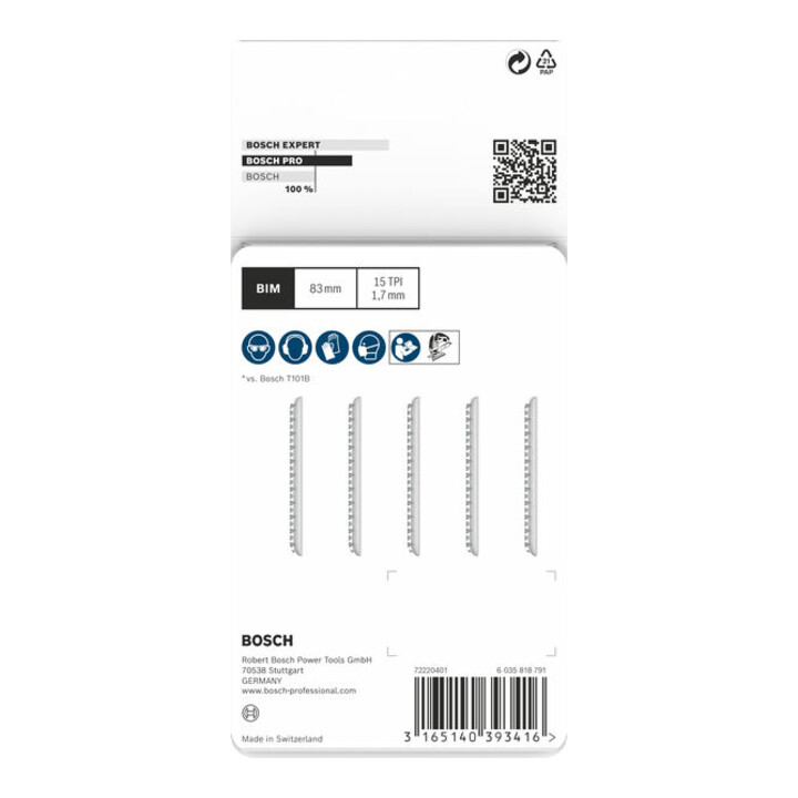 Bosch decoupeerzaagblad T 101 BIF Special for Laminate
