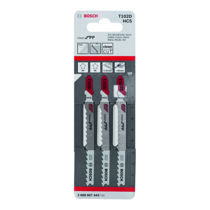 Bosch Decoupeerzaagblad T 102 D, Clean for PP