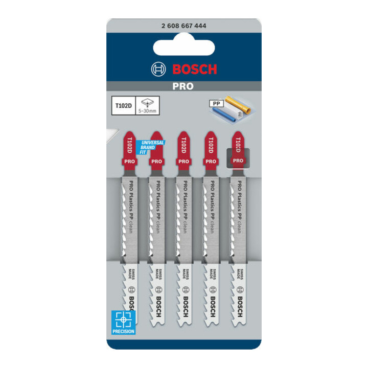 Bosch decoupeerzaagblad T 102 D, Clean voor PP