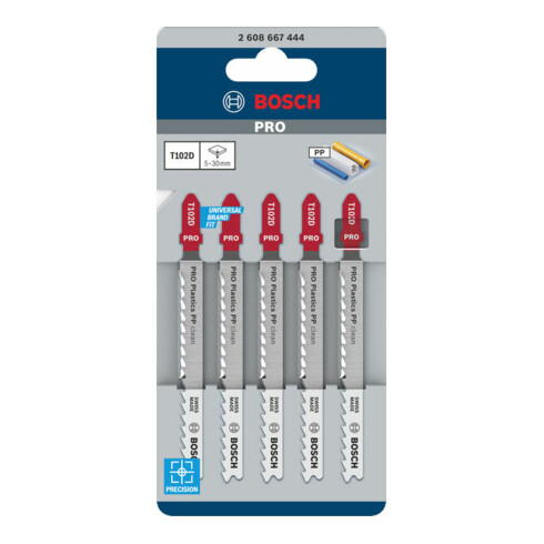 Bosch decoupeerzaagblad T 102 D, Clean voor PP