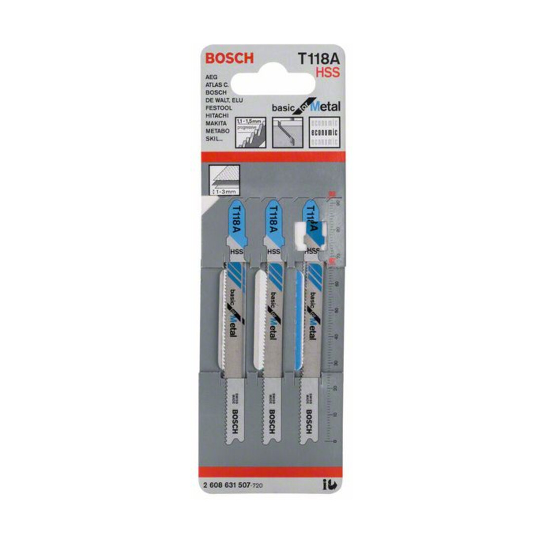 Bosch decoupeerzaagblad T 118 A, Basic for Metal