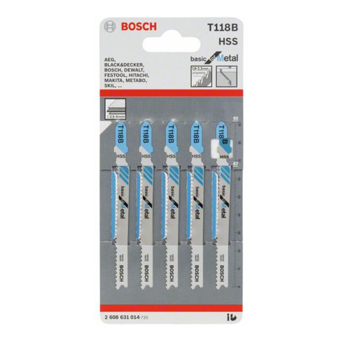 Bosch decoupeerzaagblad T 118 B, Basic for Metal