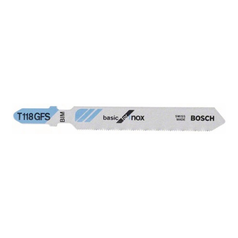 Bosch decoupeerzaagblad T 118 GFS, Basic for Inox