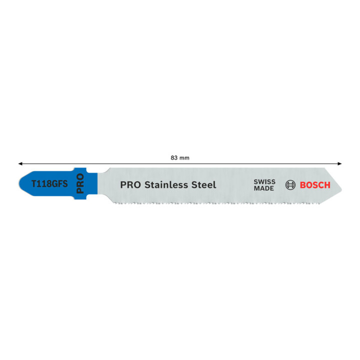 Bosch Decoupeerzaagblad T 118 GFS, Basic voor Inox