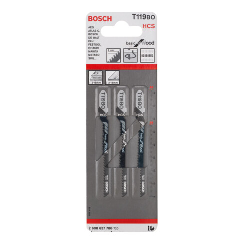 Bosch decoupeerzaagblad T 119 BO, Basic for Wood