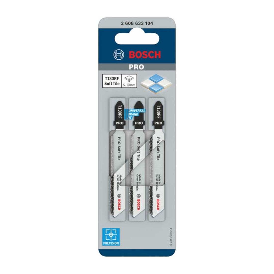 Bosch decoupeerzaagblad T 130 Riff, Special for Ceramics