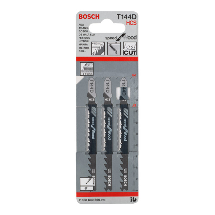Bosch decoupeerzaagblad T 144 D, Speed for Wood