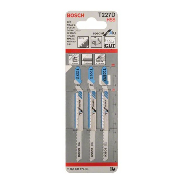 Bosch decoupeerzaagblad T 227 D, Special for Alu