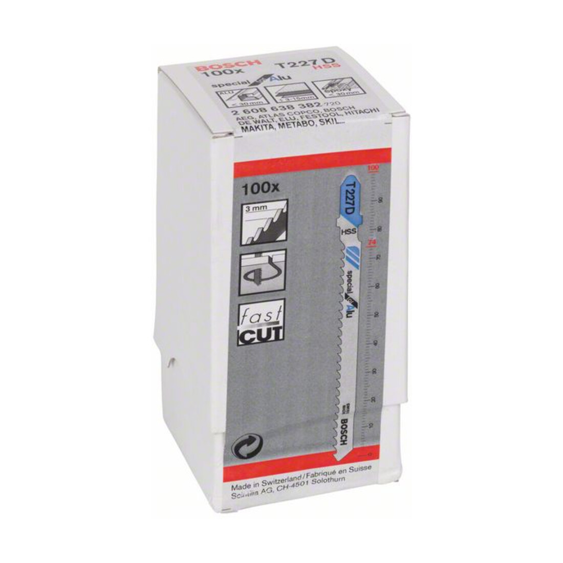 Bosch decoupeerzaagblad T 227 D, Special for Alu