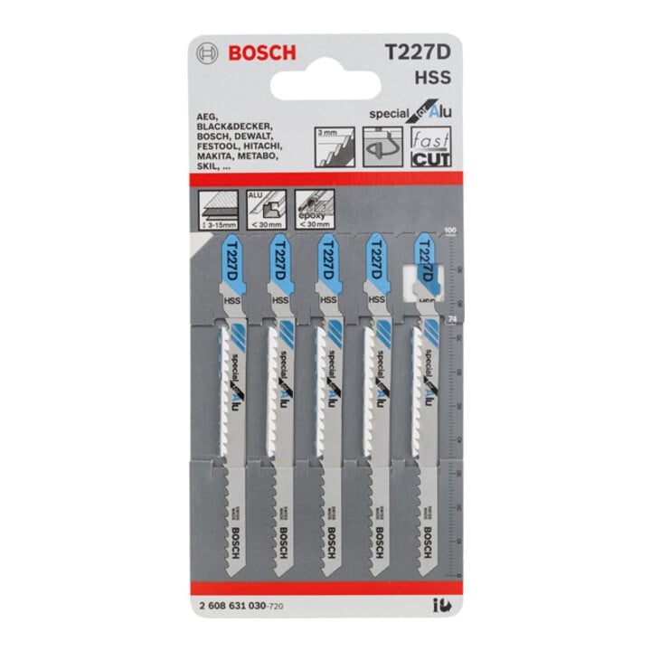 Bosch Decoupeerzaagblad T 227 D, speciaal voor aluminium