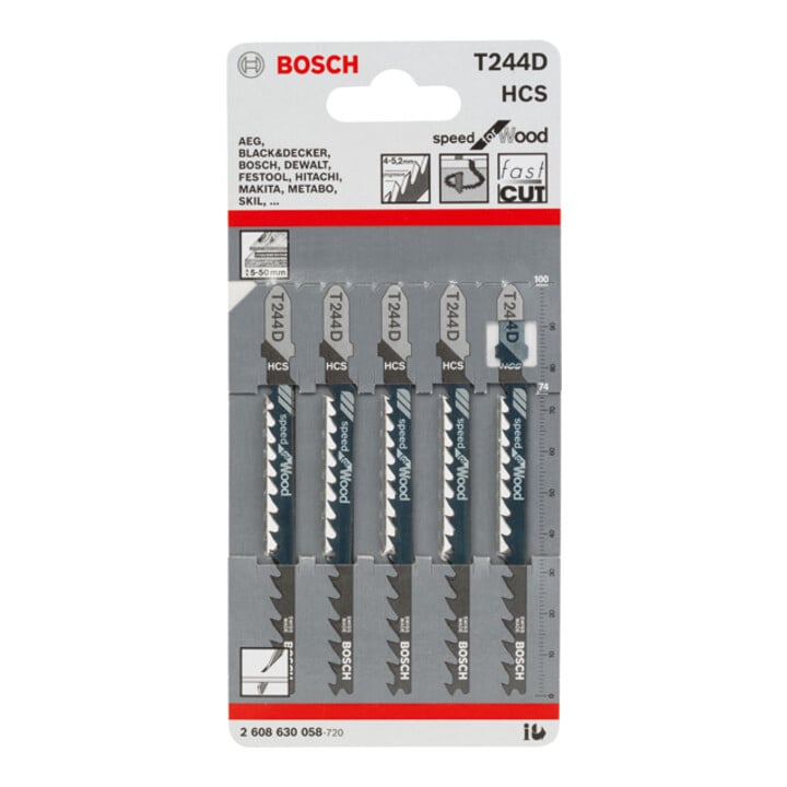 Bosch decoupeerzaagblad T 244 D, Speed for Wood