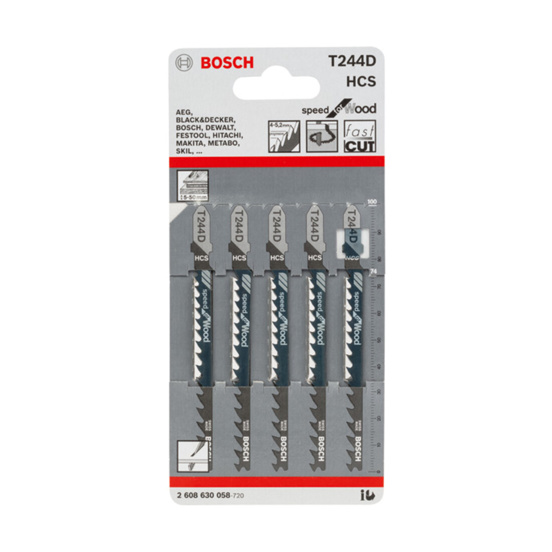 Bosch decoupeerzaagblad T 244 D, Speed for Wood